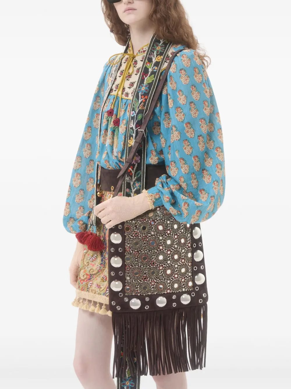 embroidered cross body bag