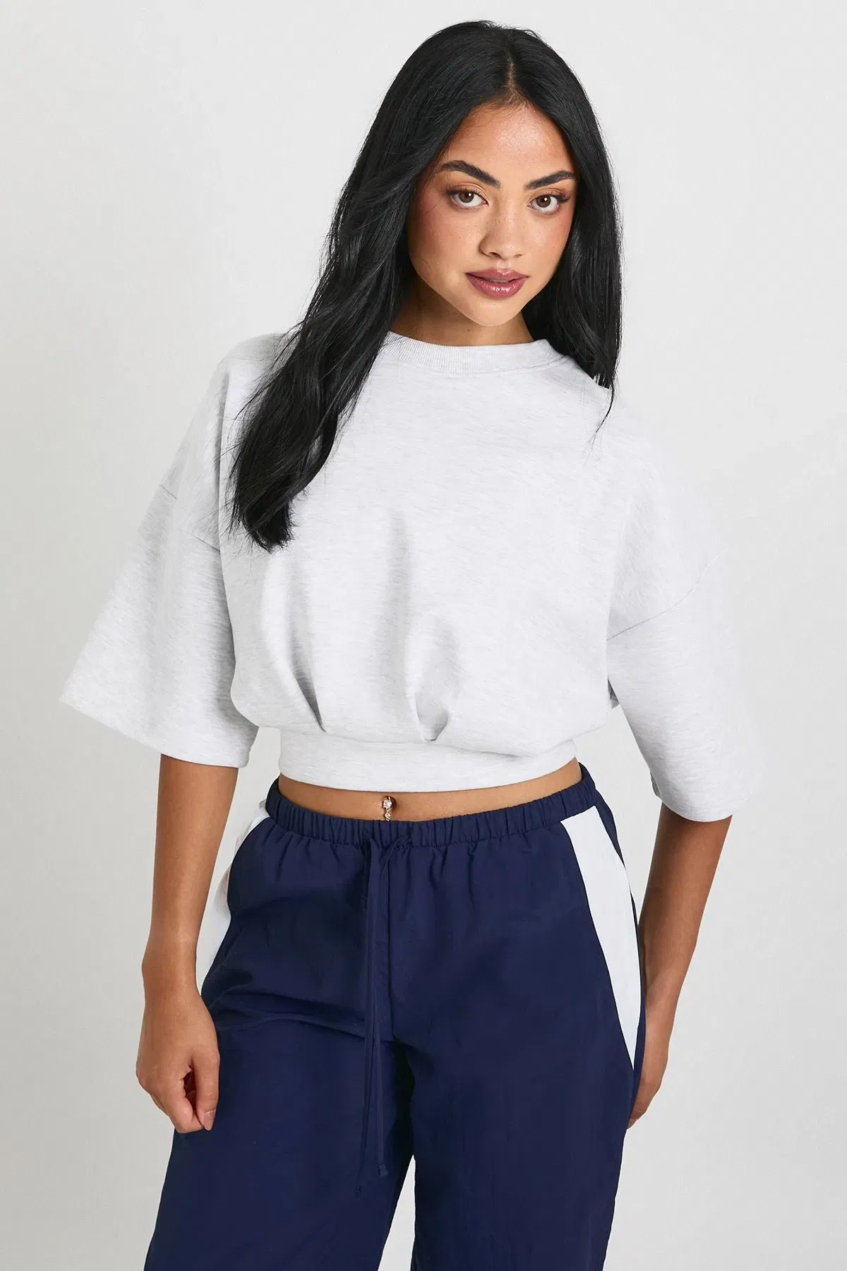Interlock Cropped Cinched Waist Boxy T-Shirt