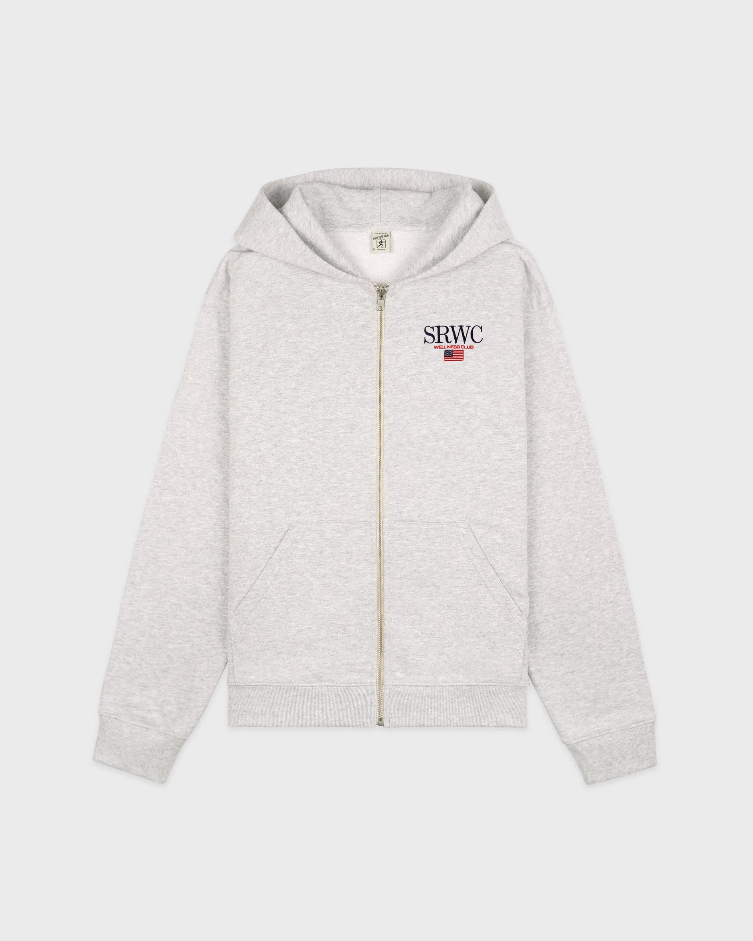 Nautical Embroidered Zip Hoodie - Heather Gray/Navy