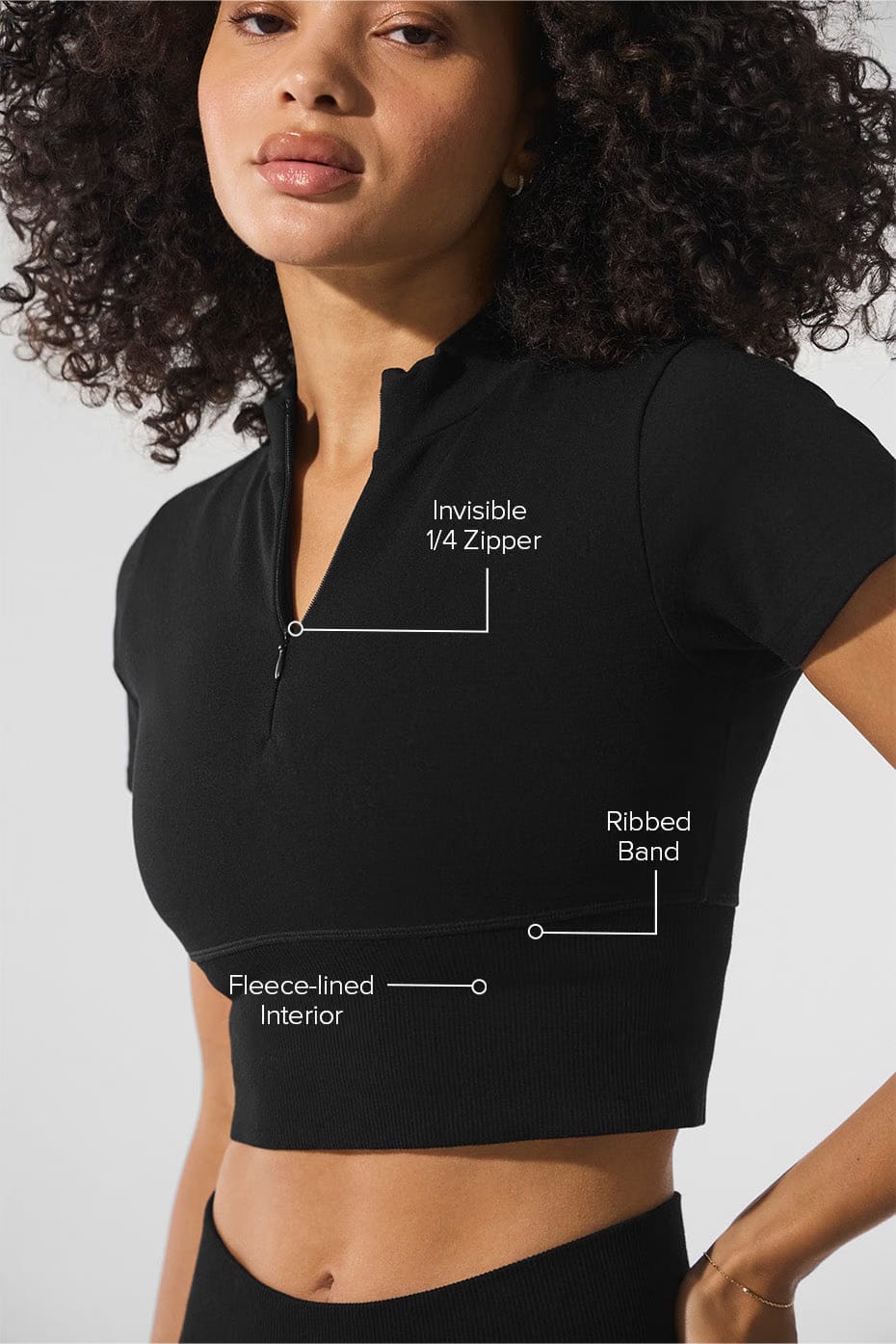 Alo Yoga Seamless Winter Warm Plush Cropped Short Sleeve