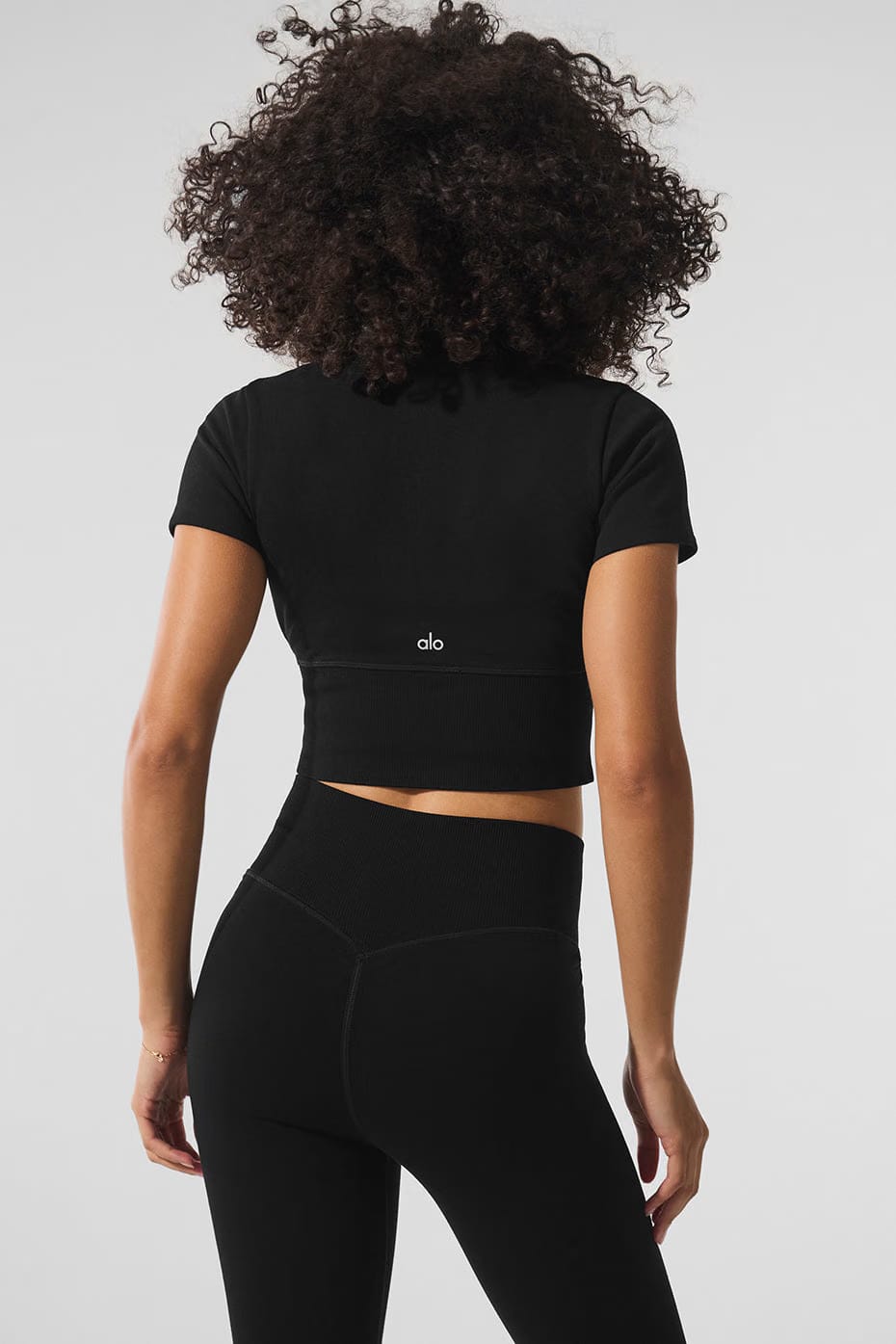 Alo Yoga Seamless Winter Warm Plush Cropped Short Sleeve