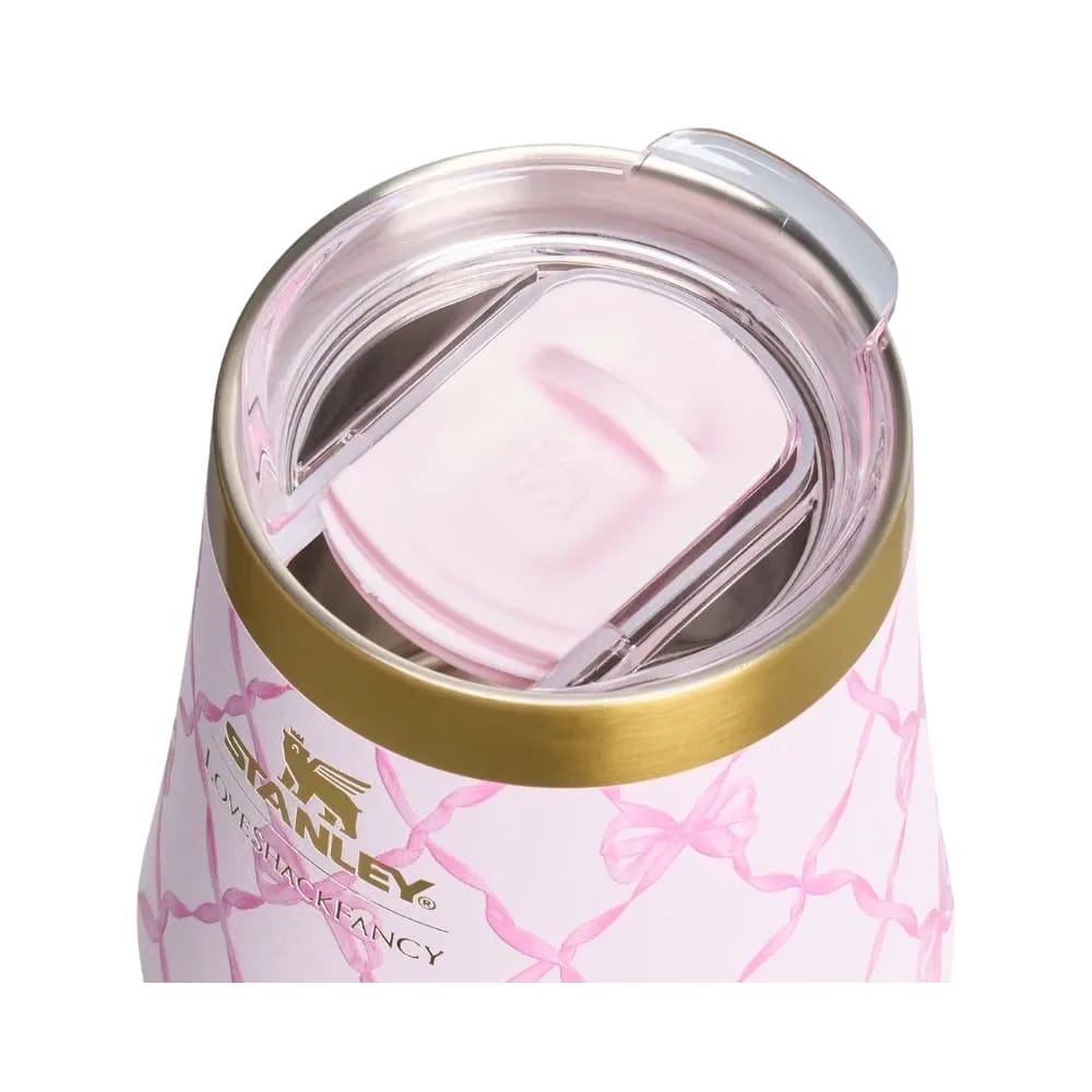 Stanley 1913 x LoveShackFancy Holiday Reserve All Day Wine Set (34OZ) Baby Bow Pink Peppermint
