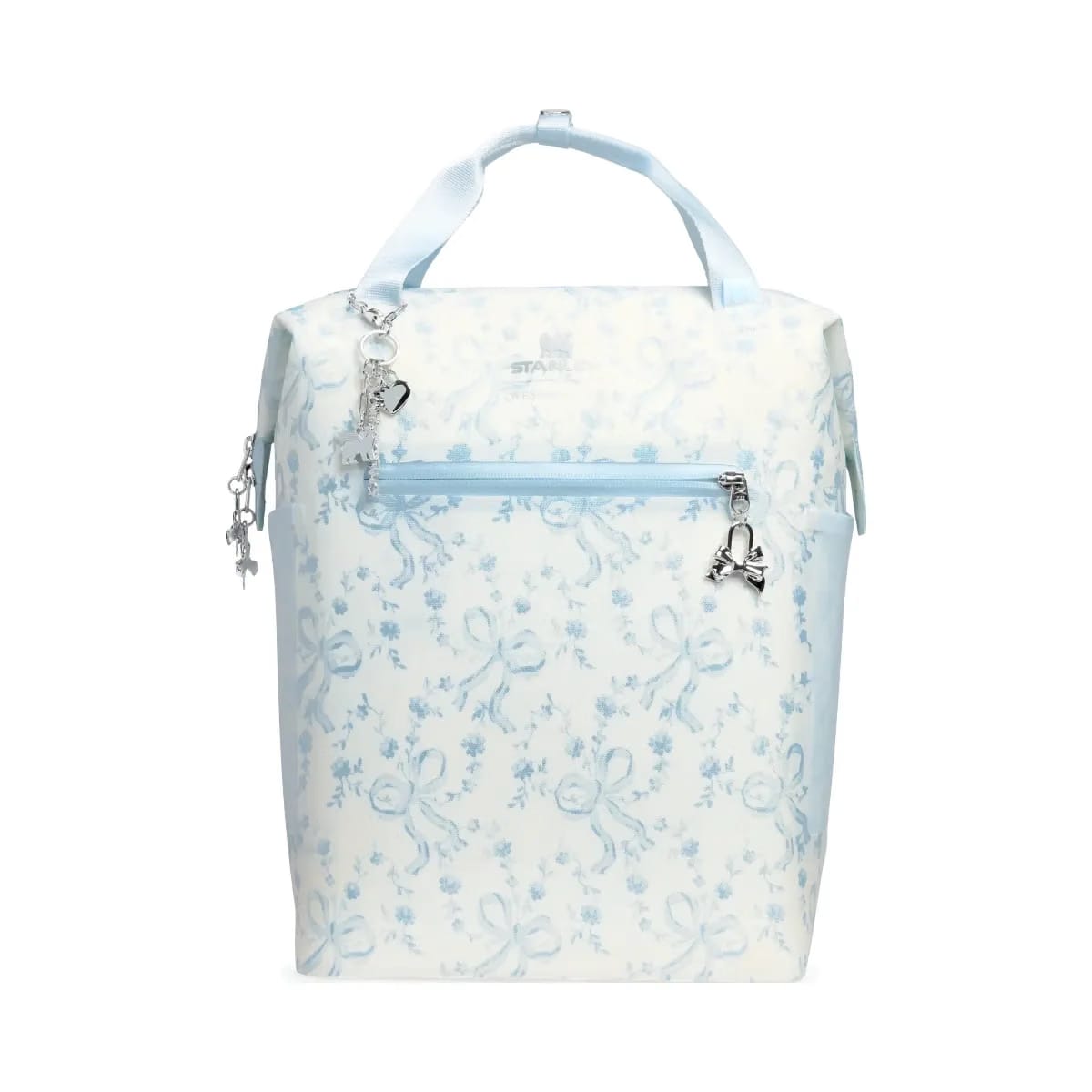 Stanley 1913 x LoveShackFancy Holiday All Day Madeleine Mini Cooler Backpack 20 Can 14 QT 13.2 L Coquette Bow Winter Ice