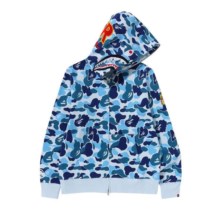 BAPE ABC Camo Shark Full Zip Hoodie Blue