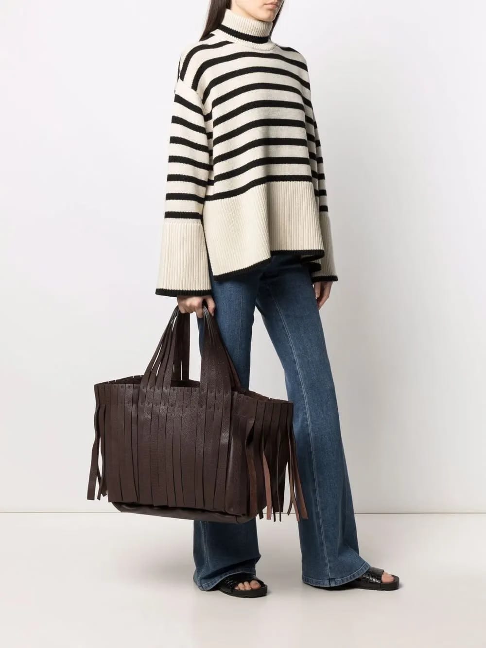 fringed tote bag