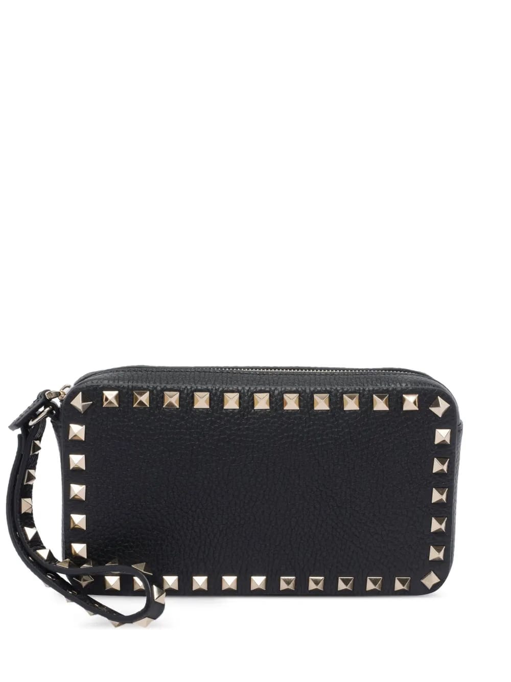 stud-embellished zip-closure bag
