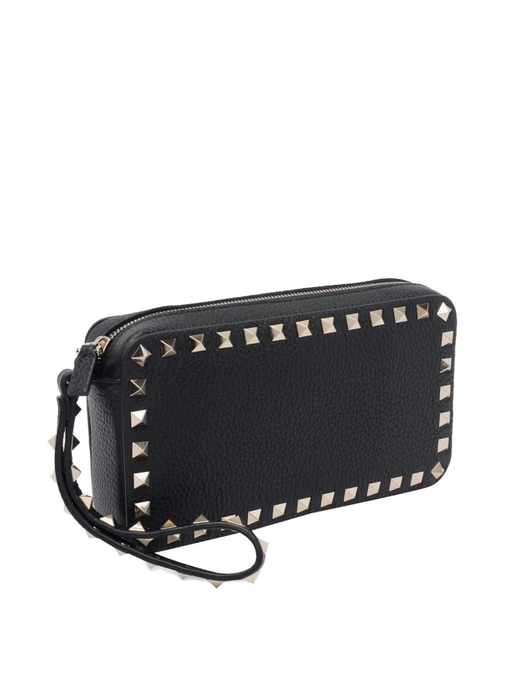 stud-embellished zip-closure bag