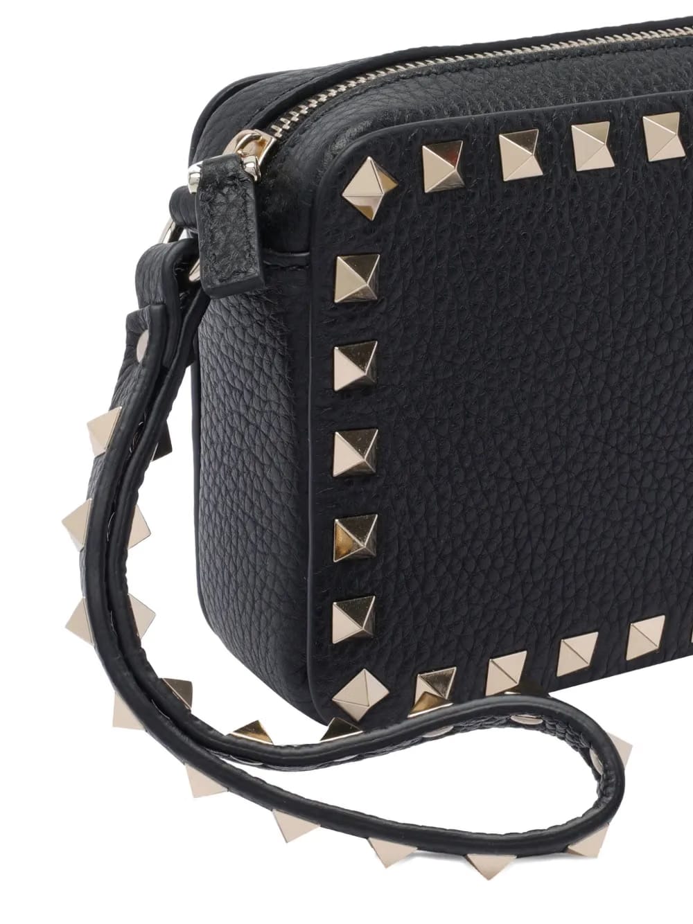 stud-embellished zip-closure bag
