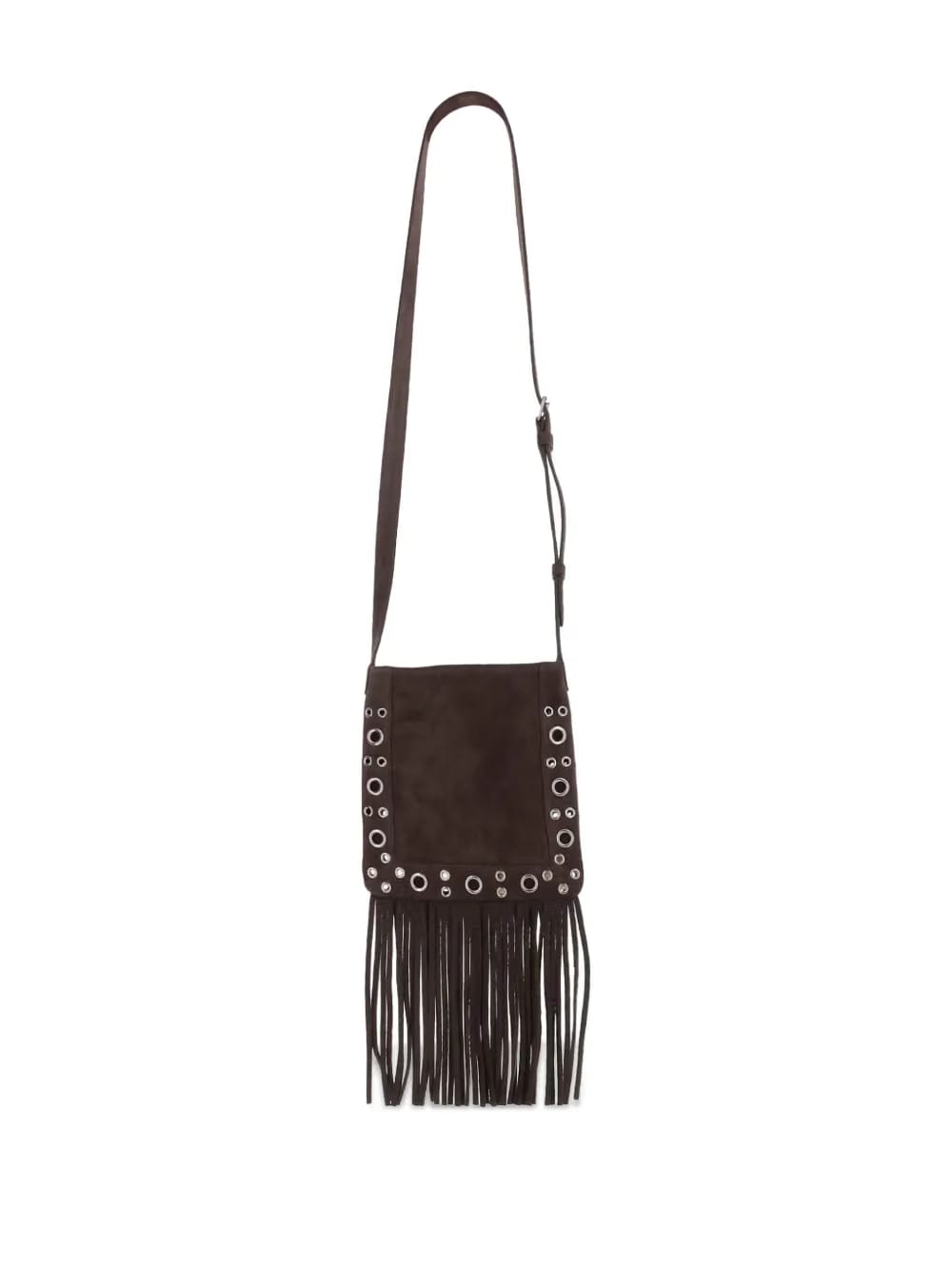 mirror-embellished fringe-trim shoulder bag