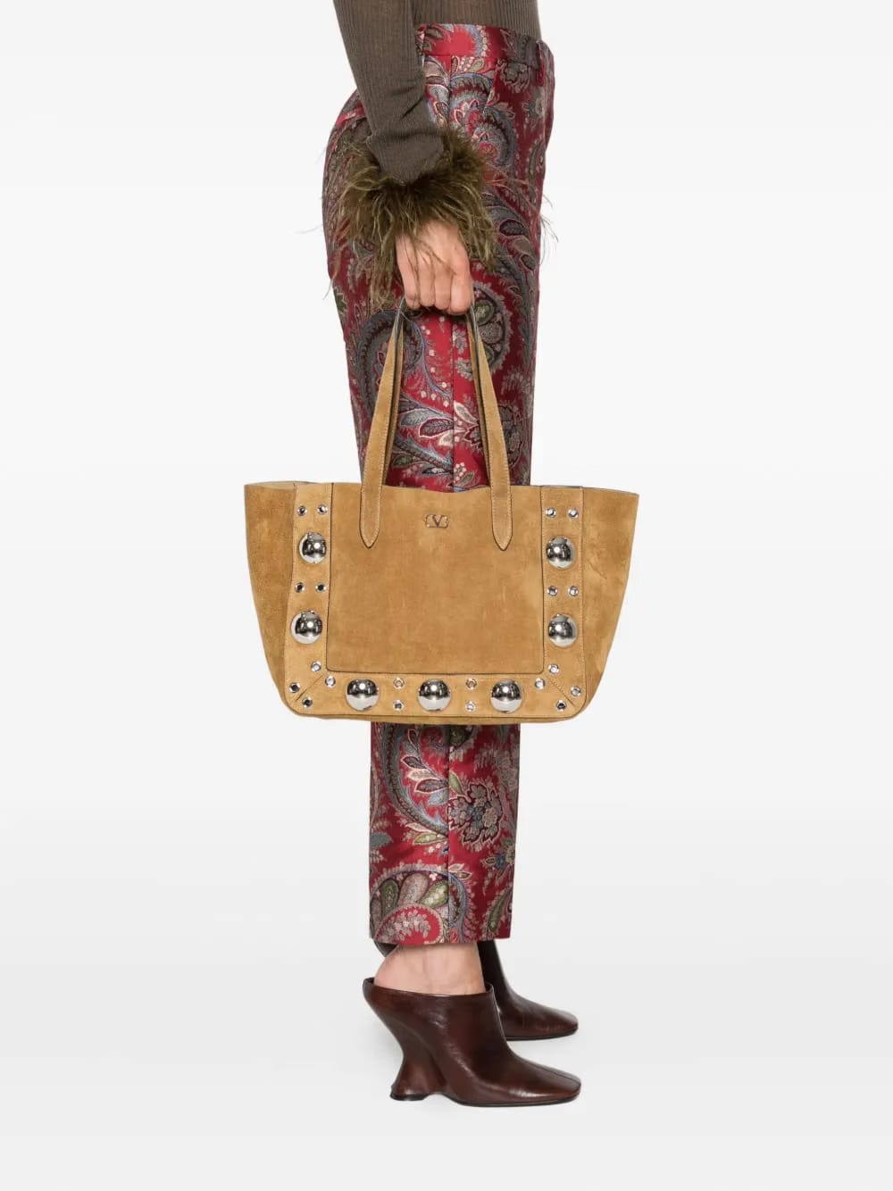 large Nellcôte eyelet-embellished tote bag