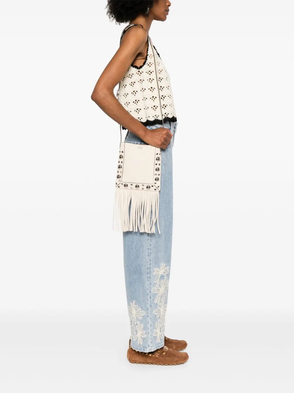 fringed cross body bag