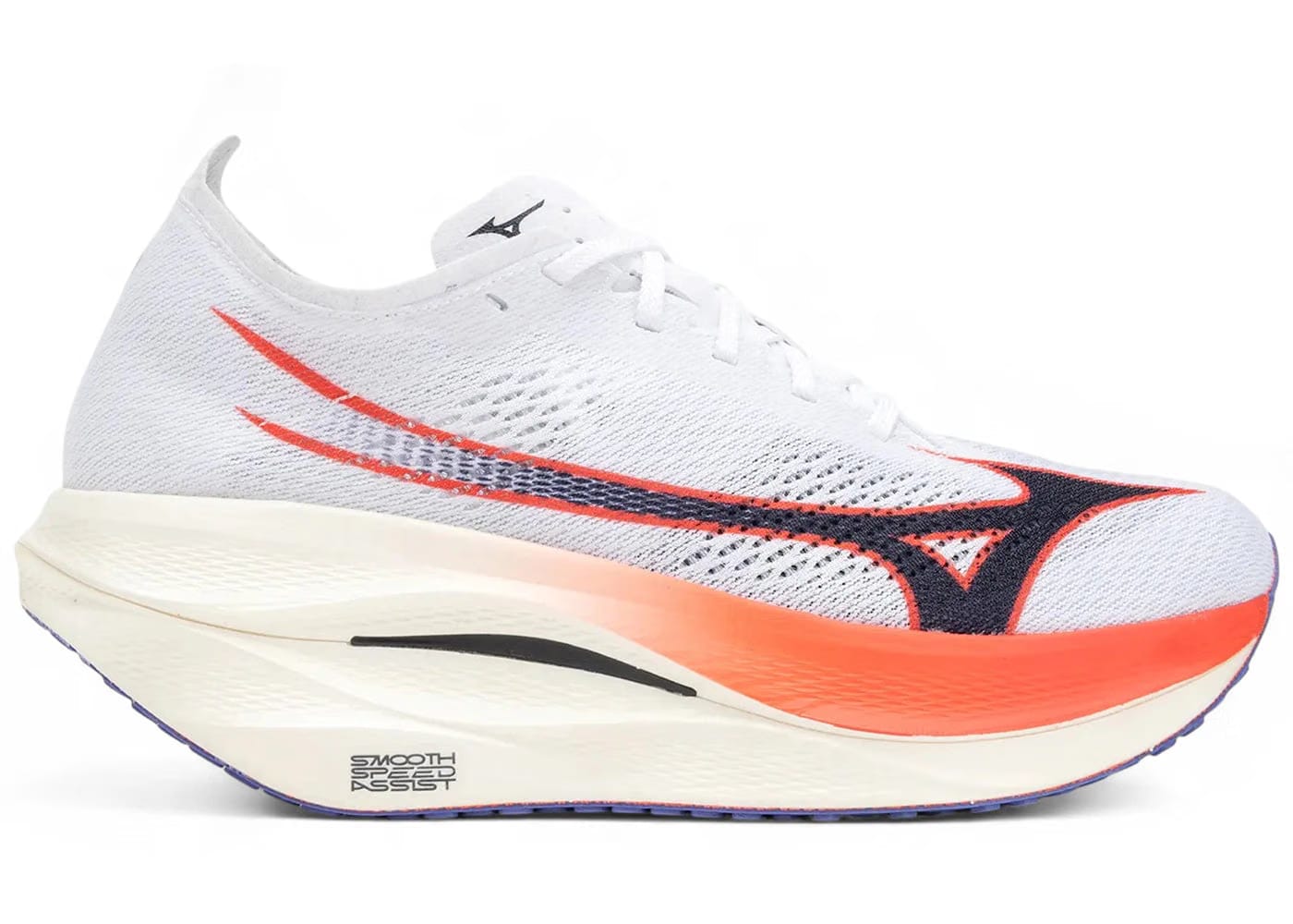 Mizuno Wave Rebellion Pro 3 White Baritone Blue Fiery Cora