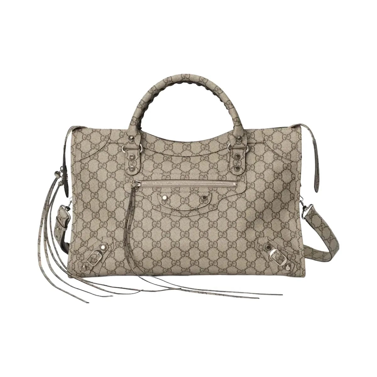 Gucci X Balenciaga The Hacker Project Medium Neo Classic Bag Variation 2 Beige/Ebony