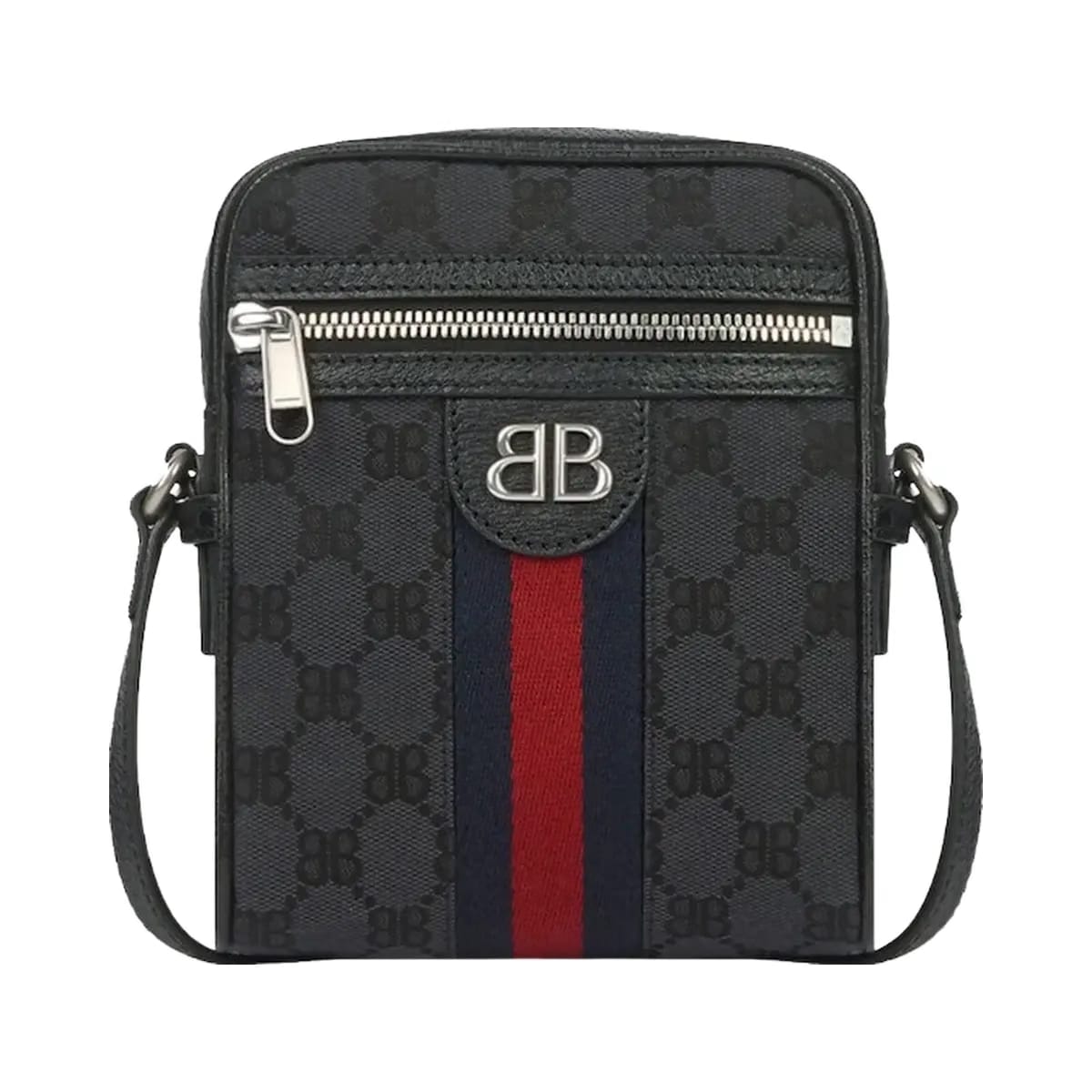 Gucci X Balenciaga The Hacker Project Shoulder Zip Bag Black