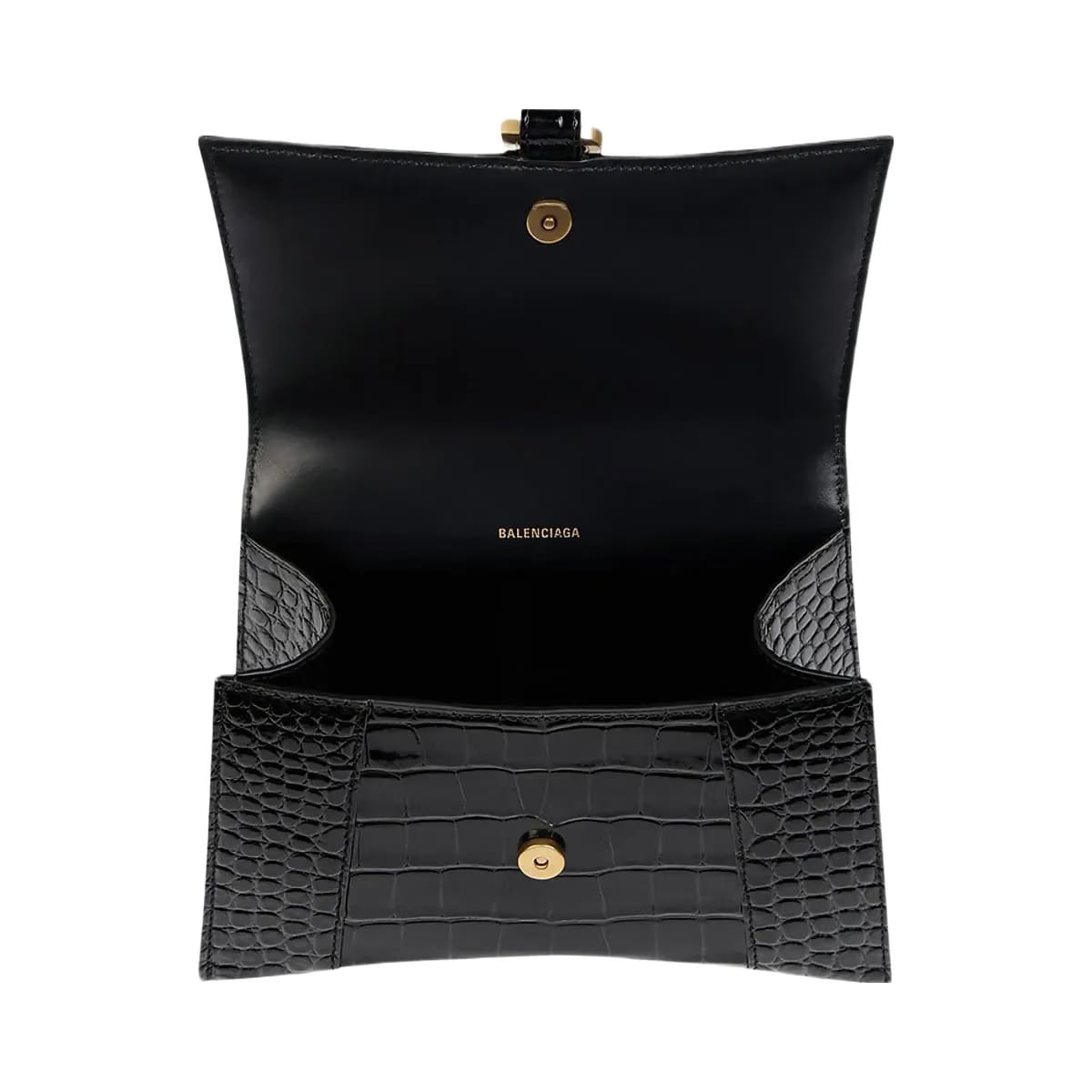 Balenciaga Hourglass XS Handbag Crocodile Embossed