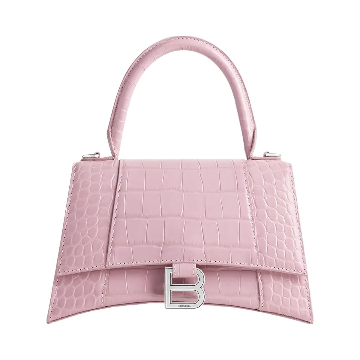 Balenciaga Hourglass Small Handbag Crocodile Embossed