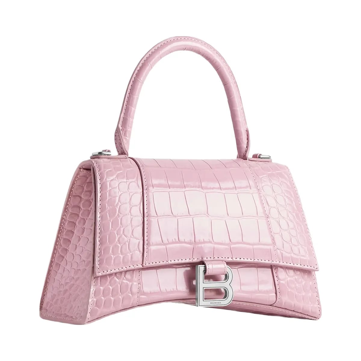 Balenciaga Hourglass Small Handbag Crocodile Embossed