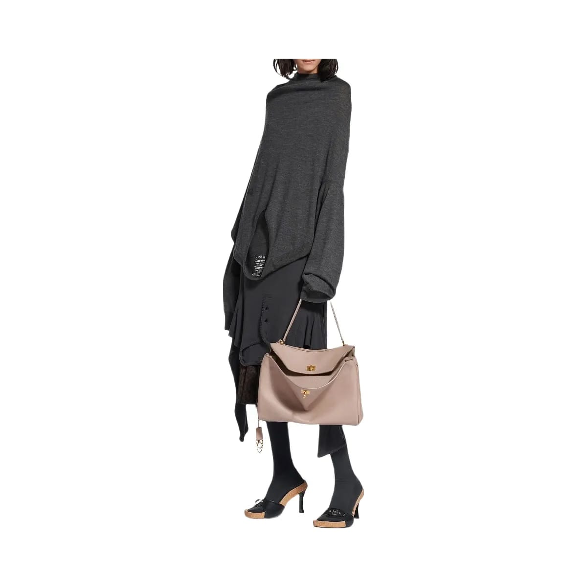 Balenciaga Rodeo Medium Top Handle Bag Grained Calfskin