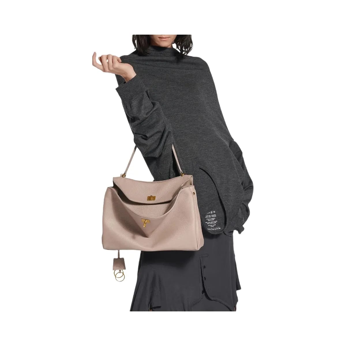 Balenciaga Rodeo Medium Top Handle Bag Grained Calfskin