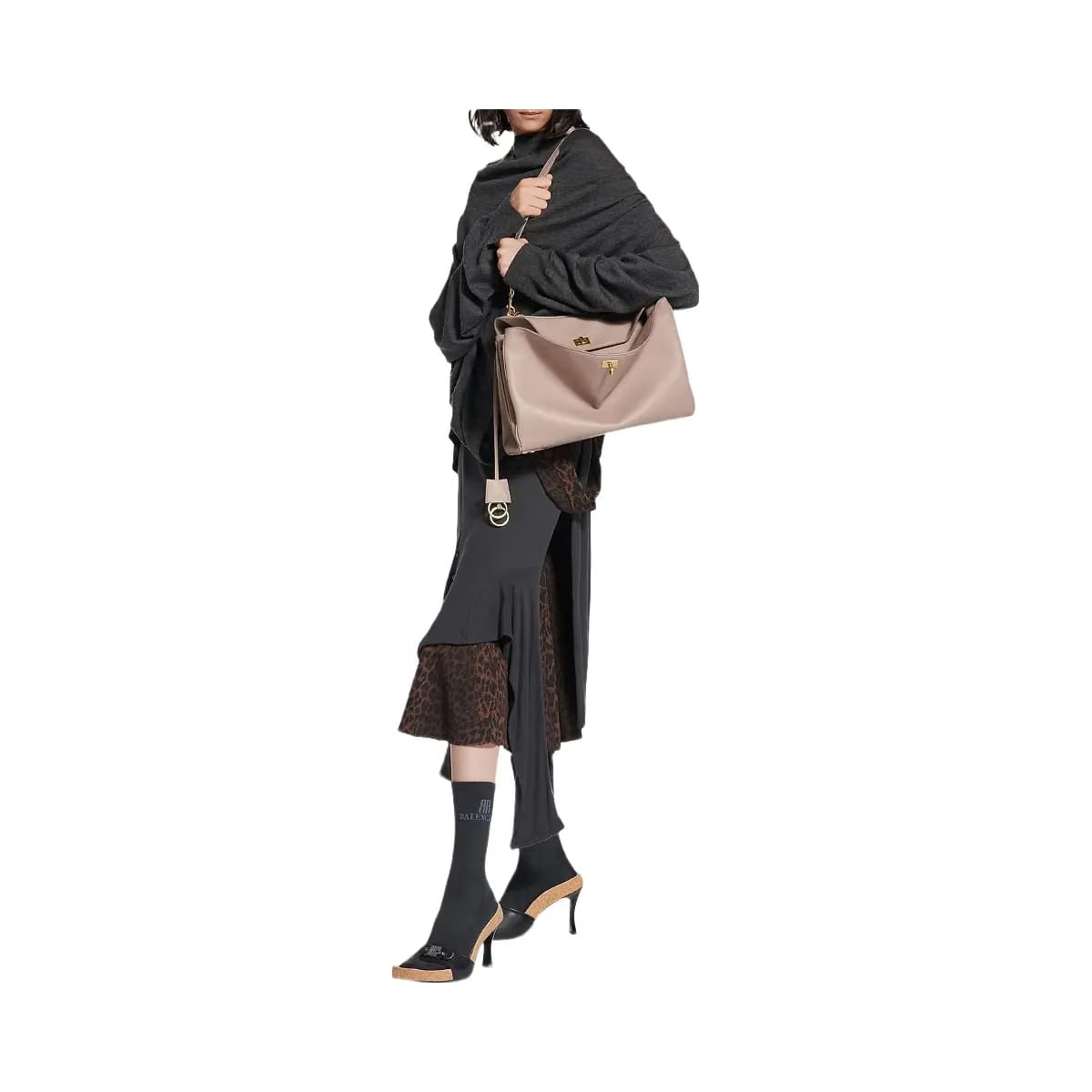 Balenciaga Rodeo Medium Top Handle Bag Grained Calfskin