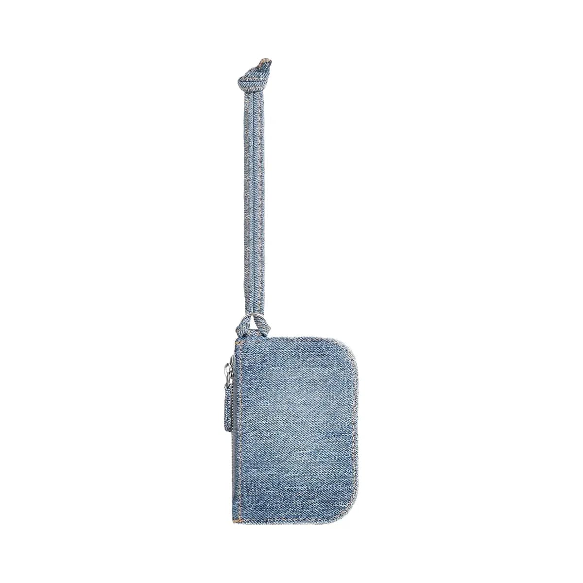 Balenciaga Le Cagole Coin Purse Denim With Rhinestones