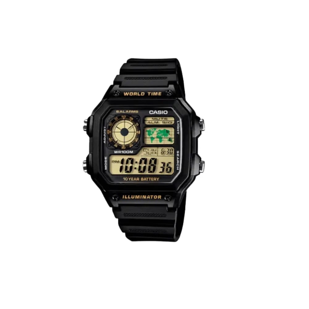 Casio YOUTH AE-1200 series AE-1200WH-1BV Black / Yellow