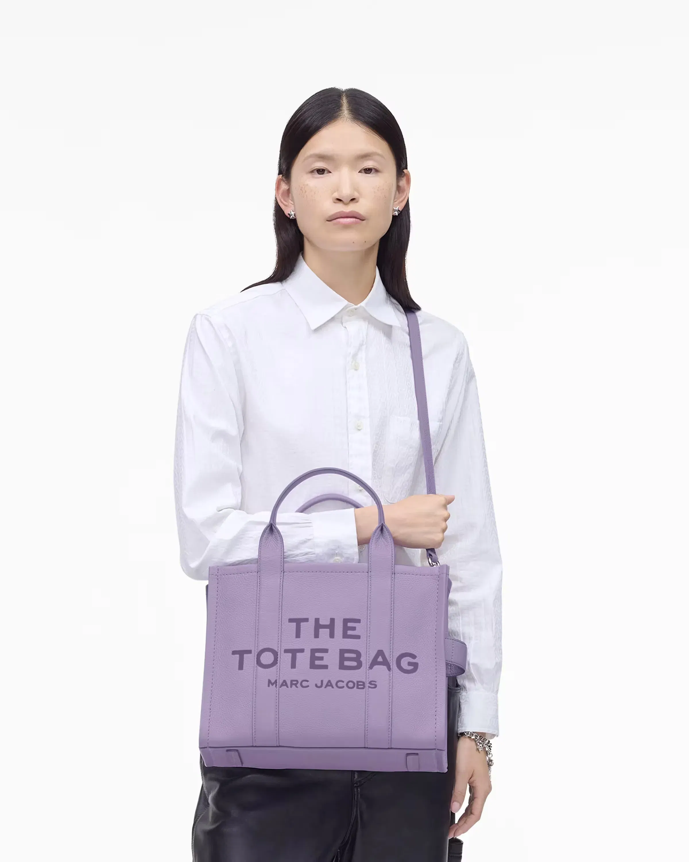 Marc Jacobs The Leather Medium Tote Bag Lilac