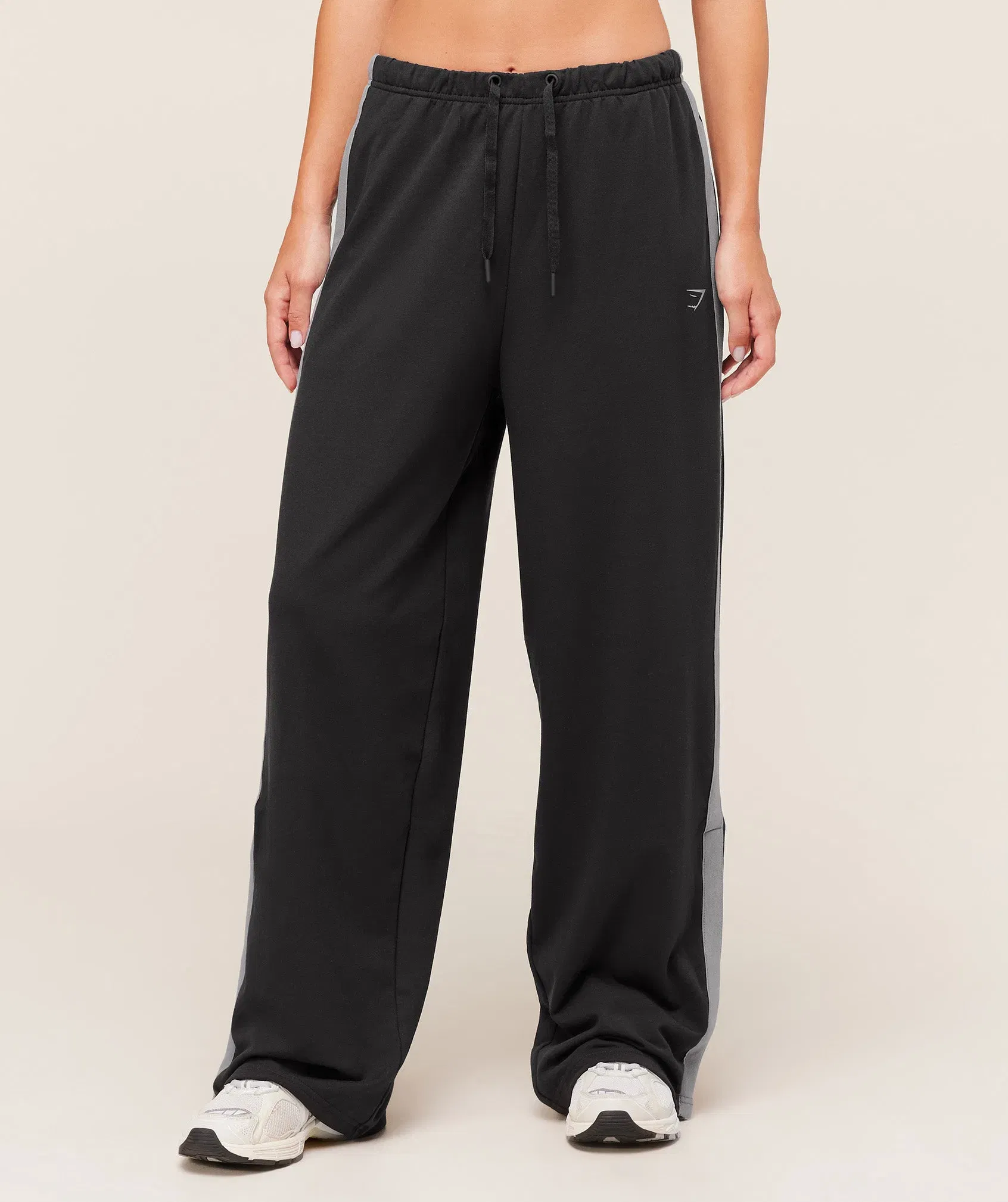 Women's Gymshark Retro Stripe Snap Pants Black