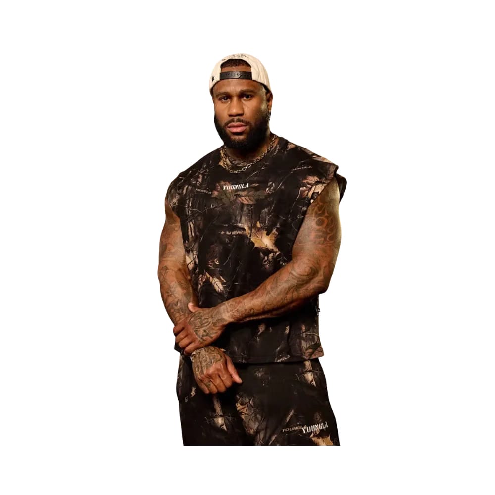 YoungLA Tree Camo Collection Cut Offs Black Tree Camo
