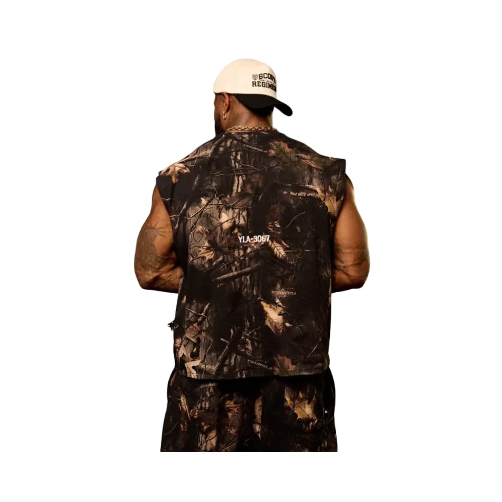 YoungLA Tree Camo Collection Cut Offs Black Tree Camo