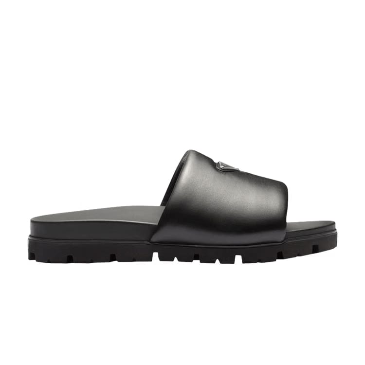 Prada Padded Nappa Leather Slide Black