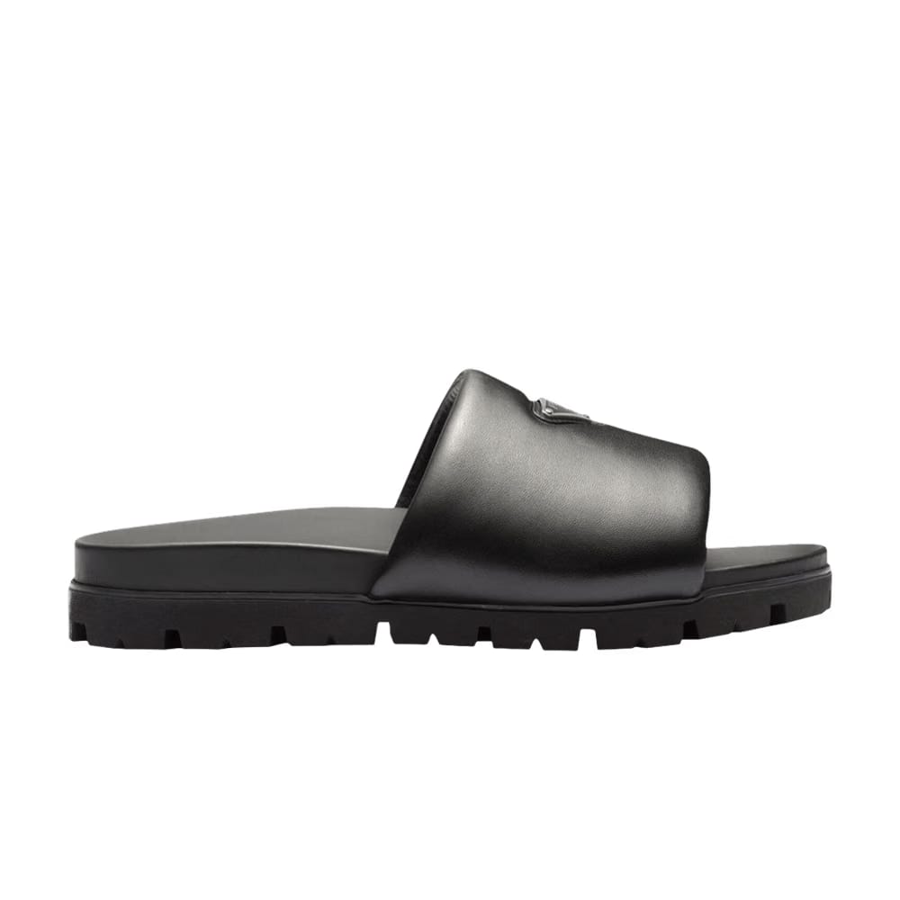 Prada Padded Nappa Leather Slide Black