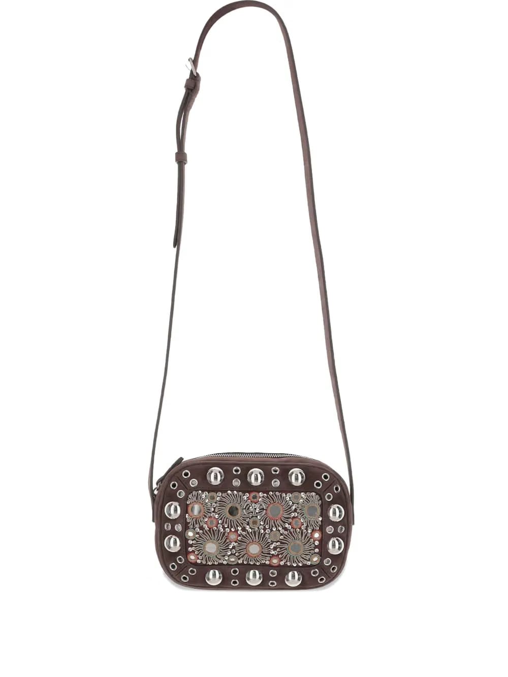 Nellcôte mirror-embellished stud-detailed shoulder bag