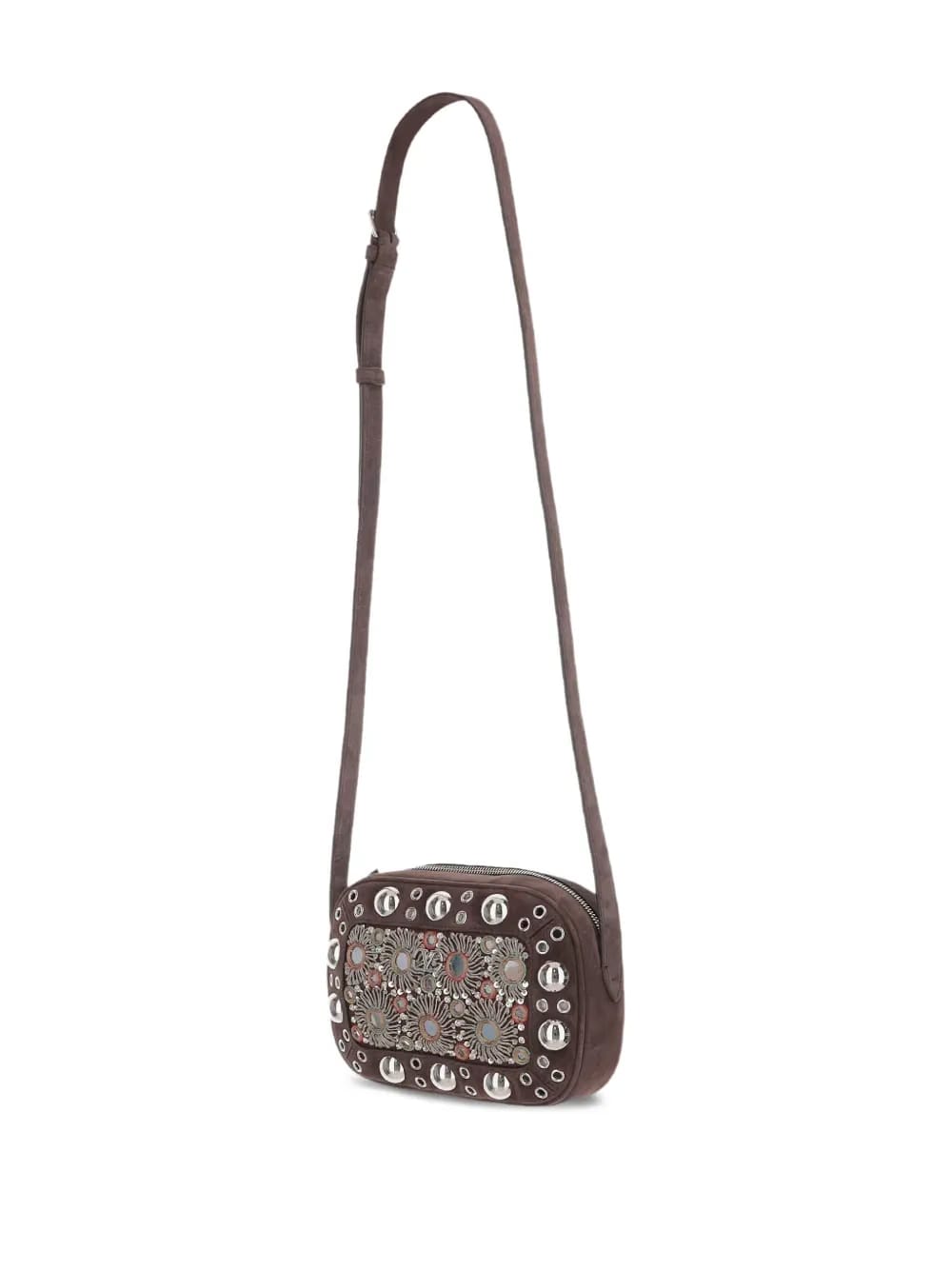 Nellcôte mirror-embellished stud-detailed shoulder bag