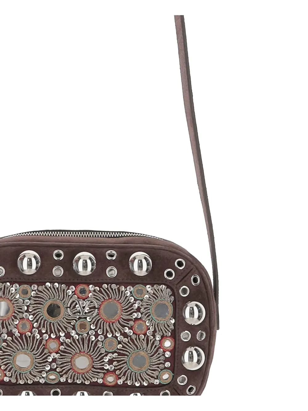 Nellcôte mirror-embellished stud-detailed shoulder bag