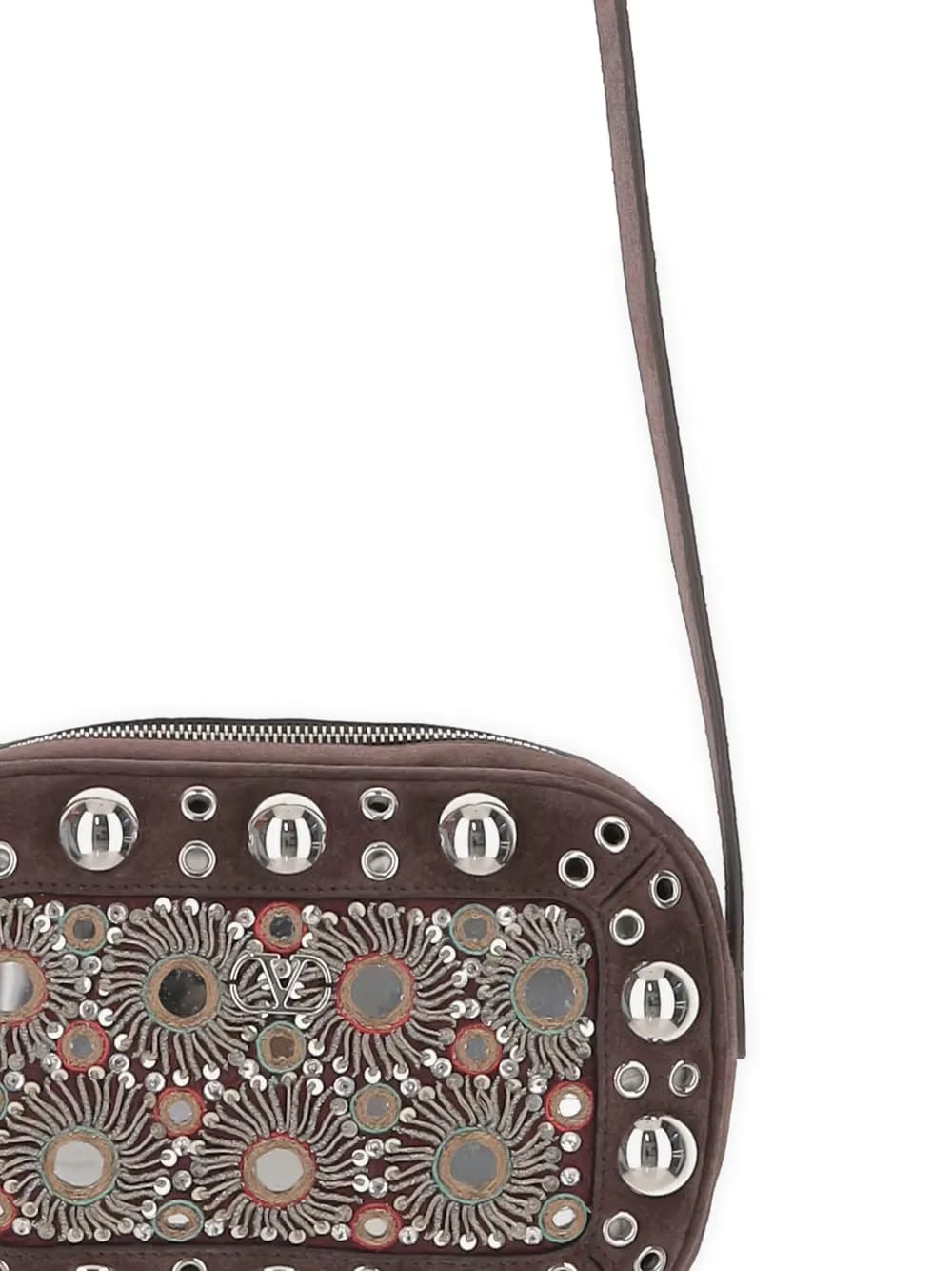 Nellcôte mirror-embellished stud-detailed shoulder bag