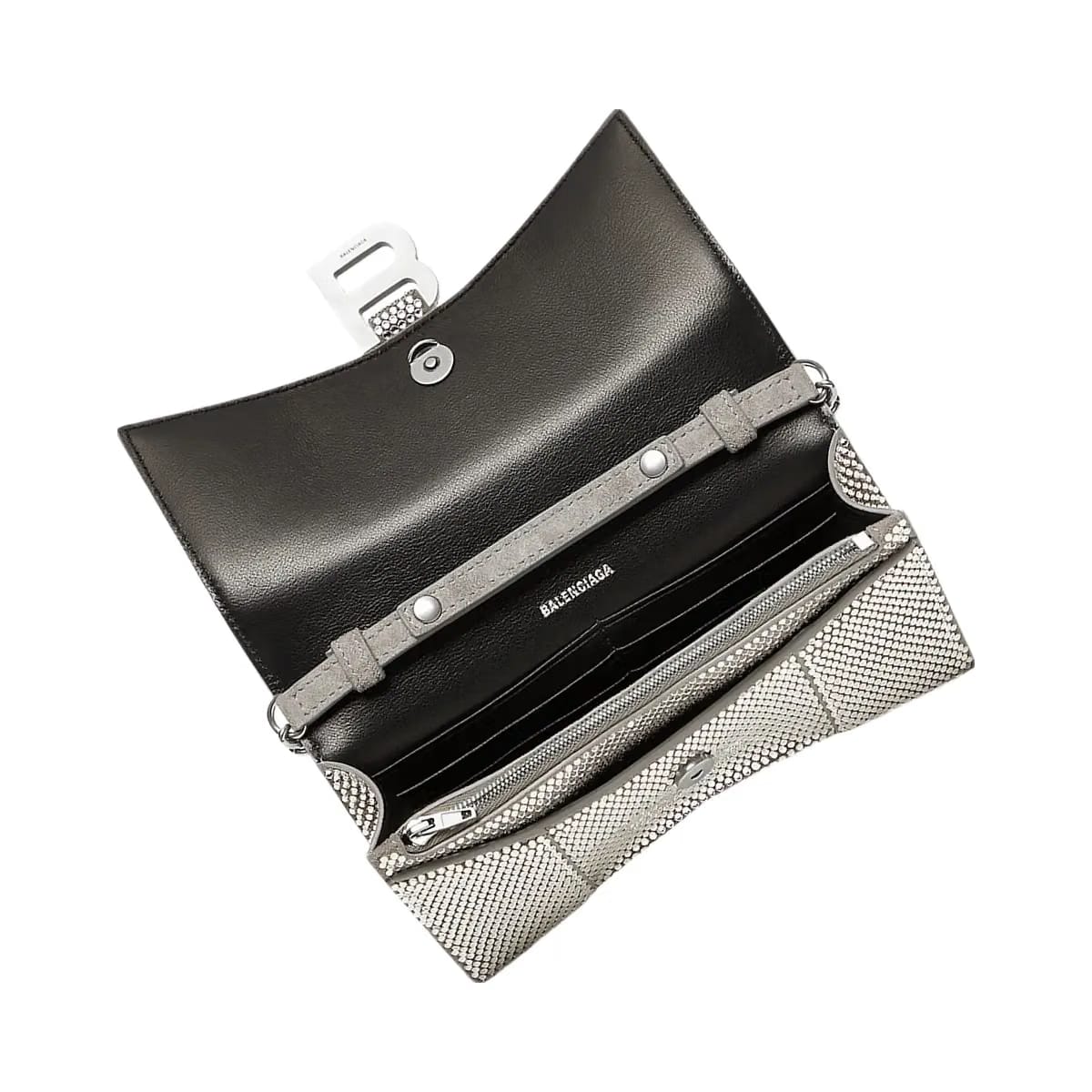 Balenciaga Hourglass Wallet On Chain With Rhinestones