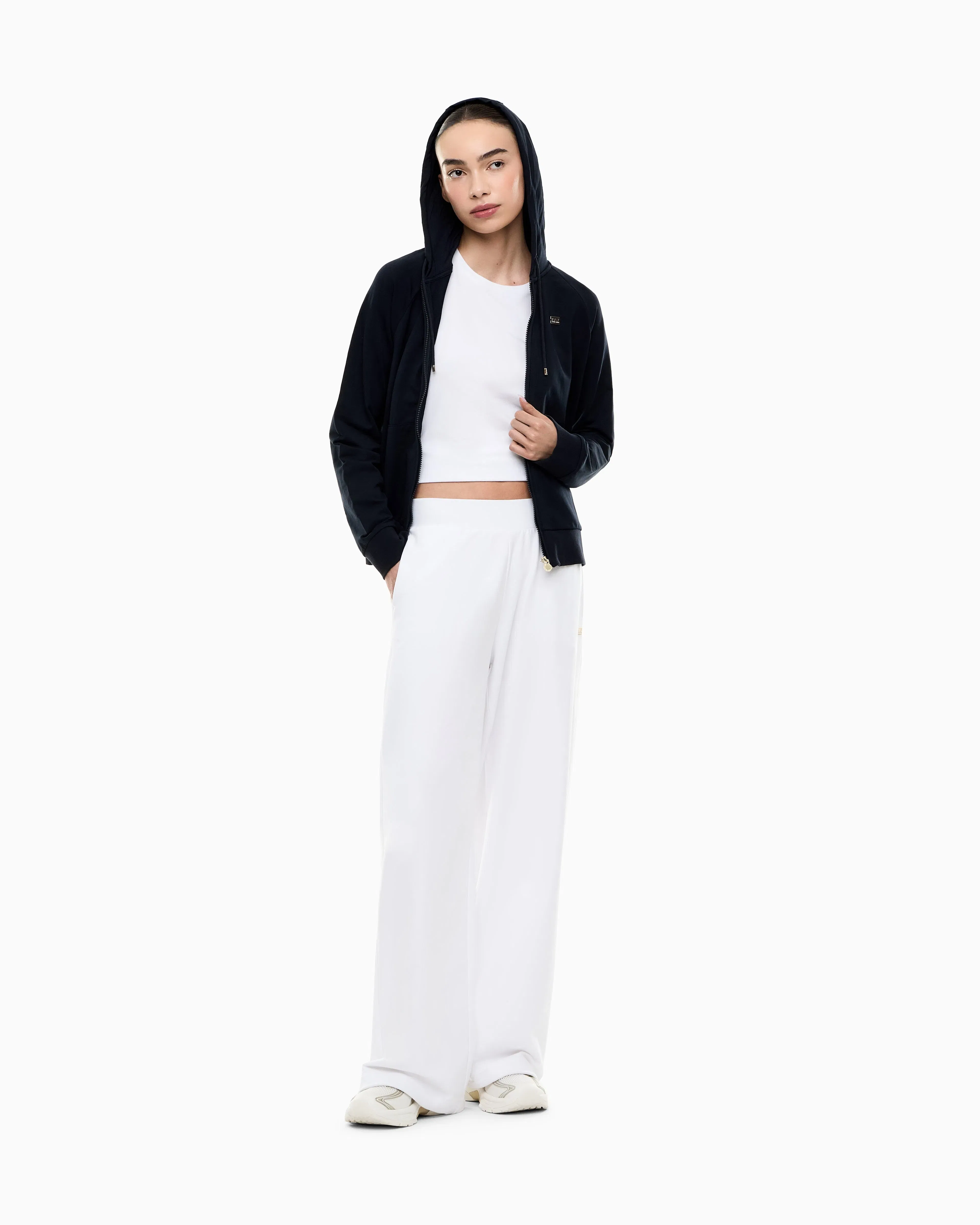 EA7 Logo sweatshirt with zip and drawstring hood Core Lady