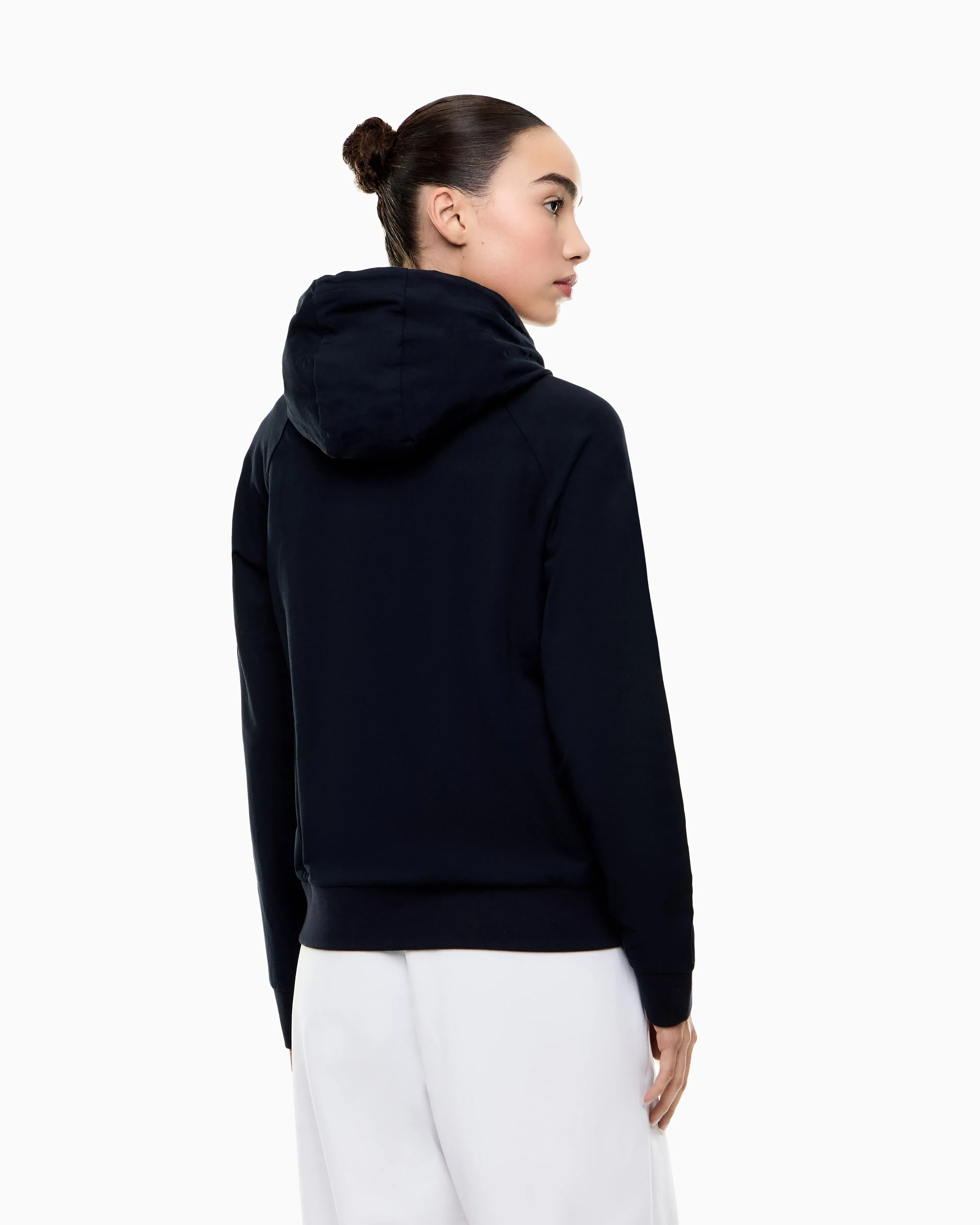 EA7 Logo sweatshirt with zip and drawstring hood Core Lady