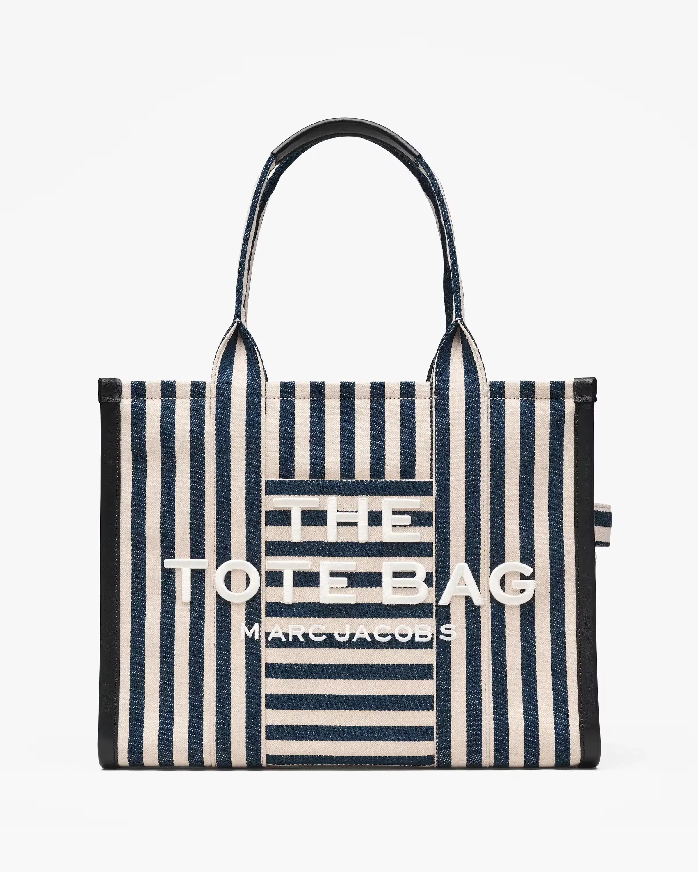 Marc Jacobs The Stripe Canvas Large Tote Bag Blue Sea Multi