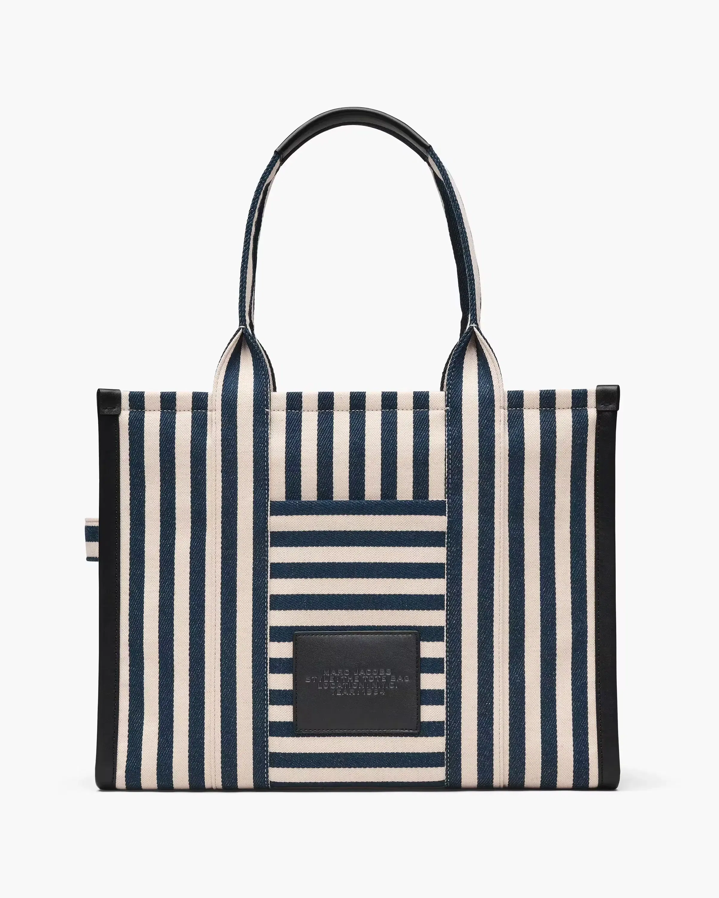 Marc Jacobs The Stripe Canvas Large Tote Bag Blue Sea Multi