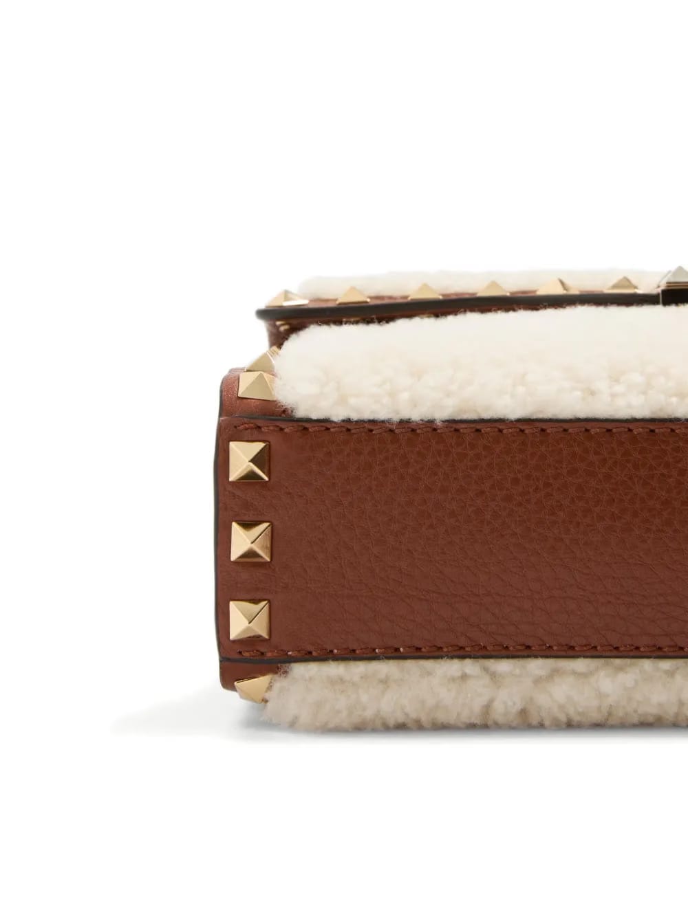 small Rockstud shearling shoulder bag