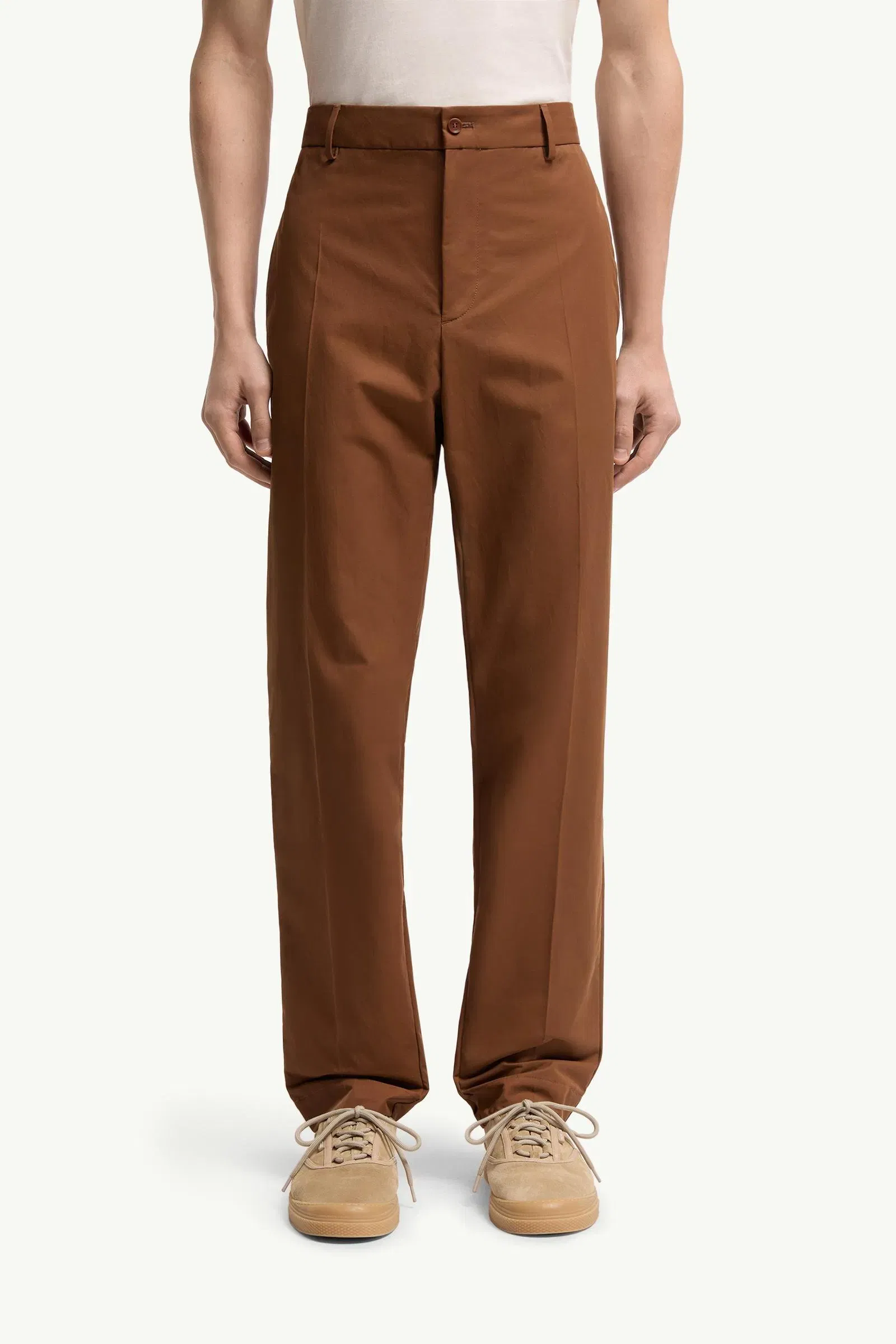Moncler Technical Cotton Blend Pants Light Brown Light Brown