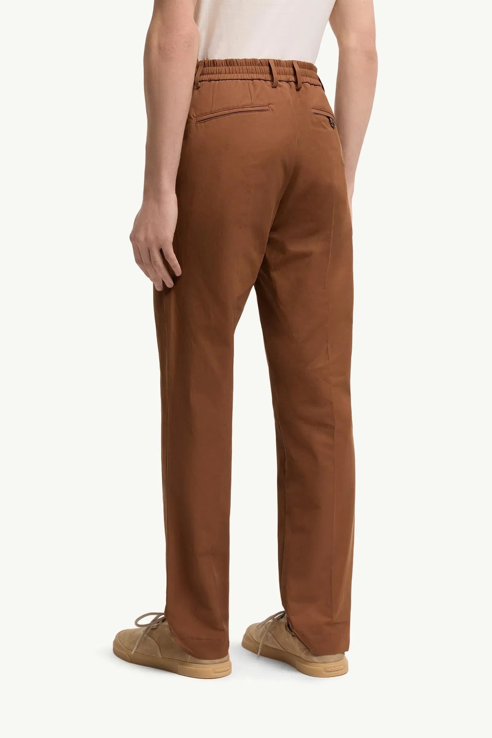 Moncler Technical Cotton Blend Pants Light Brown Light Brown