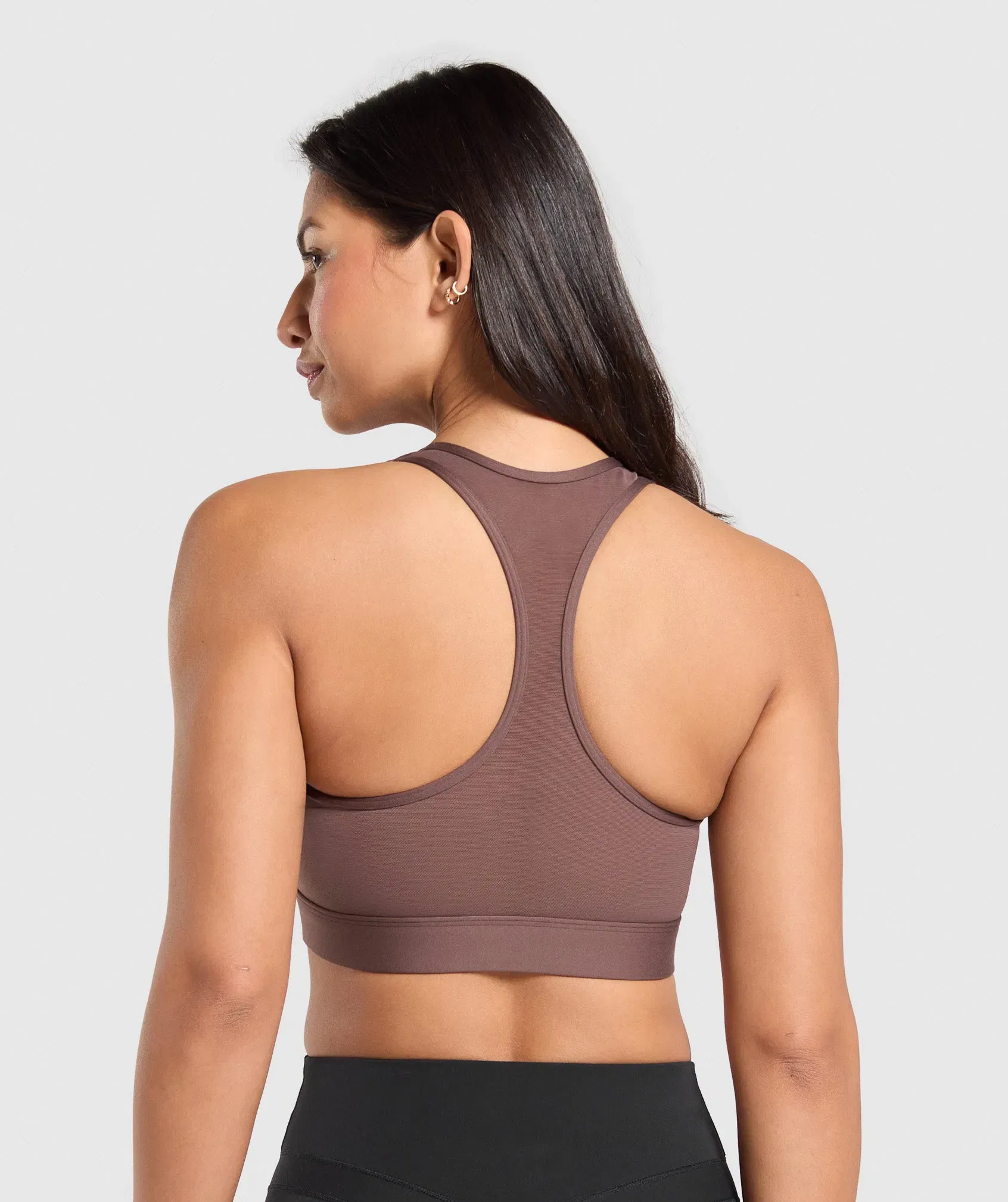 Women's Gymshark Square Neck Sports Bra Soft Brown