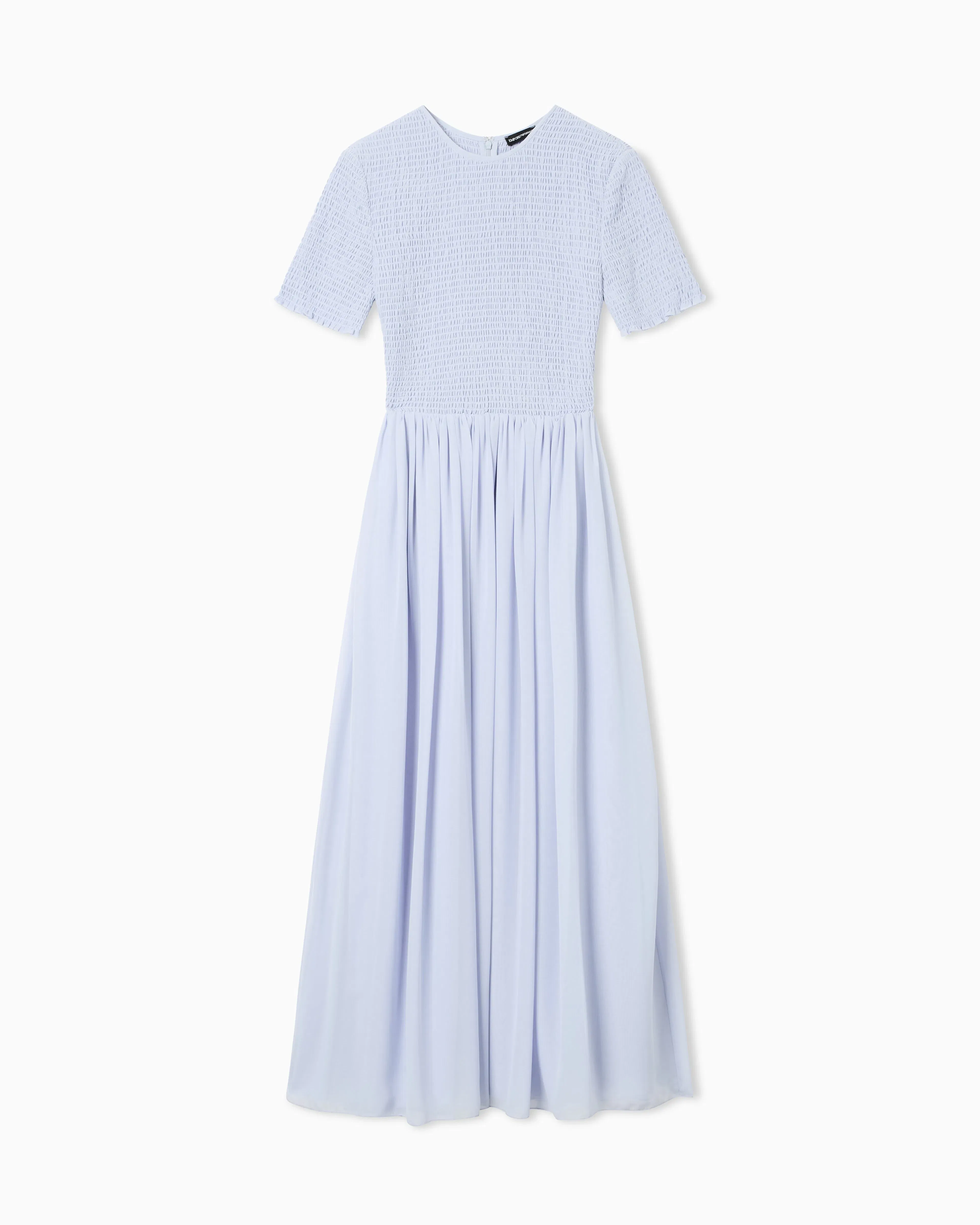 Emporio Armani Short-sleeved long dress in technical georgette
