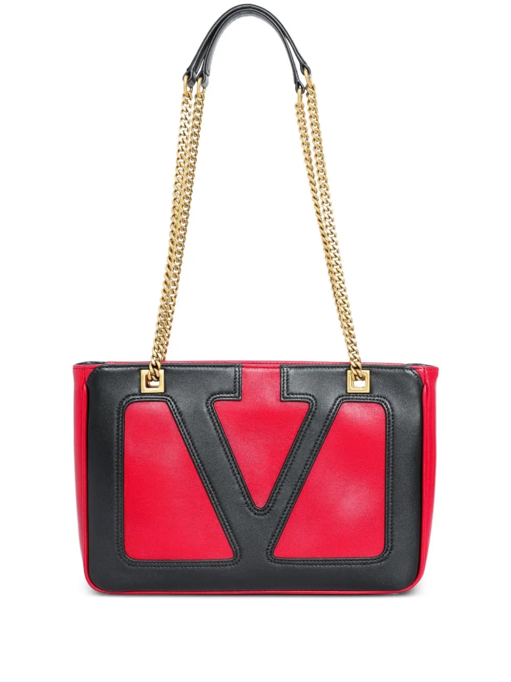 V-logo chain tote bag