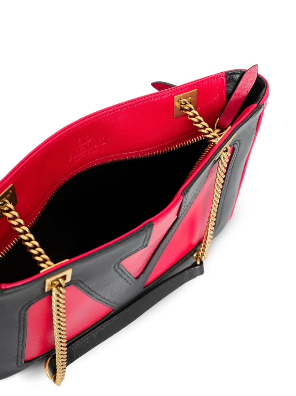 V-logo chain tote bag