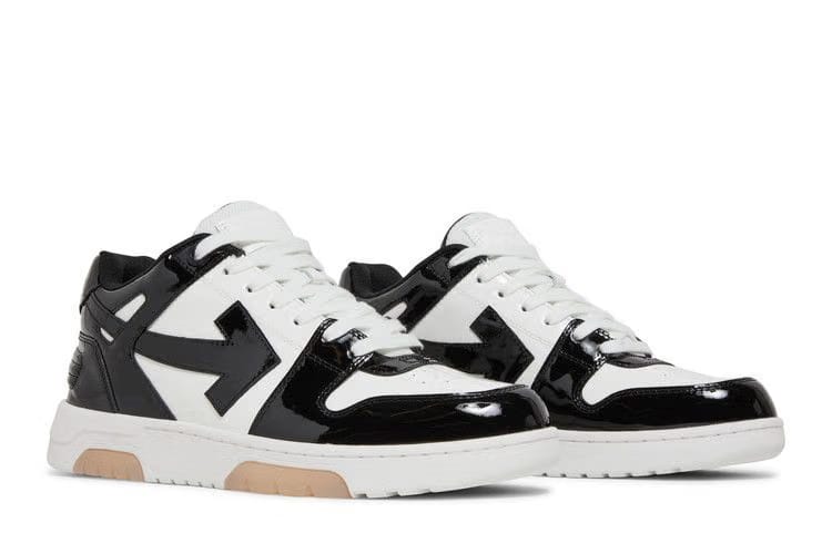OFF-WHITE Out Of Office OOO Low Tops Patent Black White