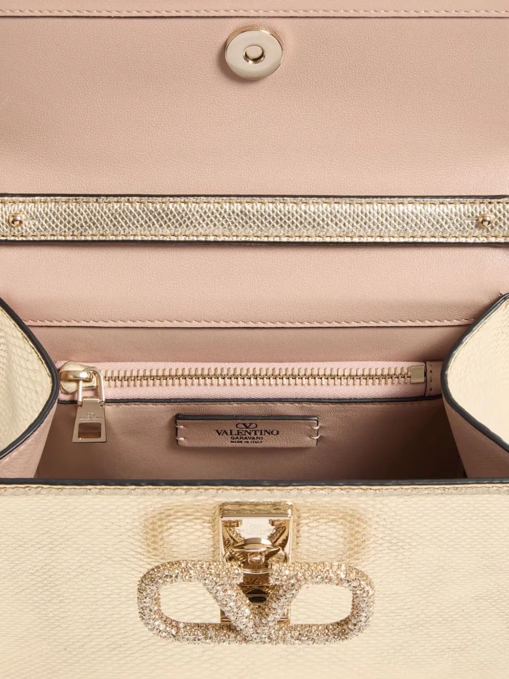 small VSling metallic tote bag